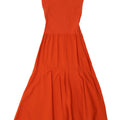 Vestido maxi feminino sem mangas Zara UK 8 pequeno laranja