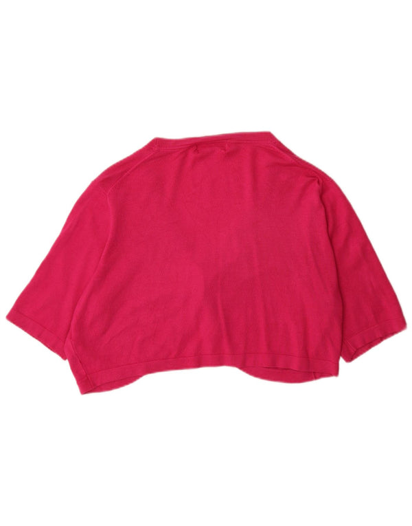 Suéter cardigã bolero feminino de manga curta Marks & Spencer Reino Unido 18 XL rosa
