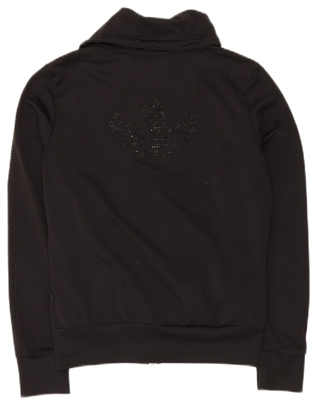 ADIDAS Womens Tracksuit Top Jacket EU 38 Médio Preto Poliéster