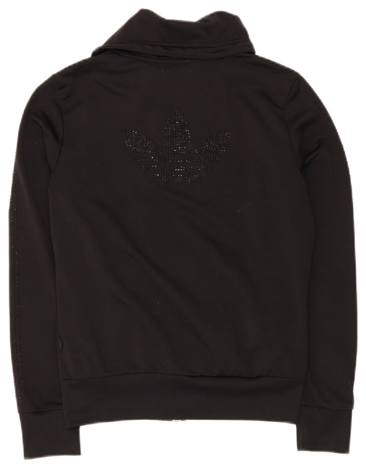 ADIDAS Womens Tracksuit Top Jacket EU 38 Médio Preto Poliéster