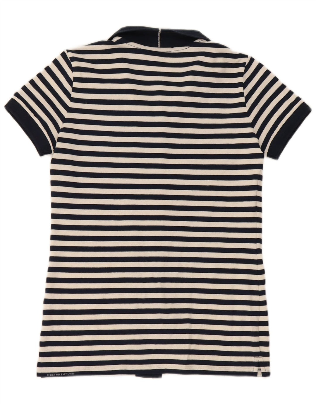 Blusa feminina Max Mara UK 10 pequena azul marinho listrada náutica