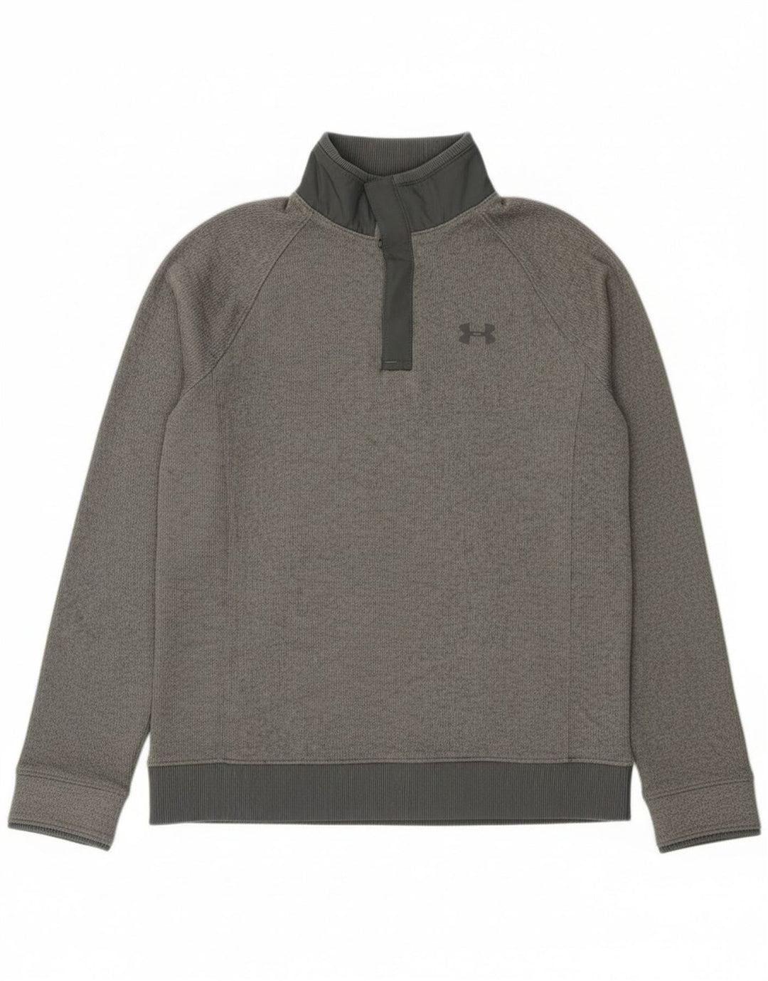 Suéter Under Armour Boys com gola e botão 11-12 anos grande cinza
