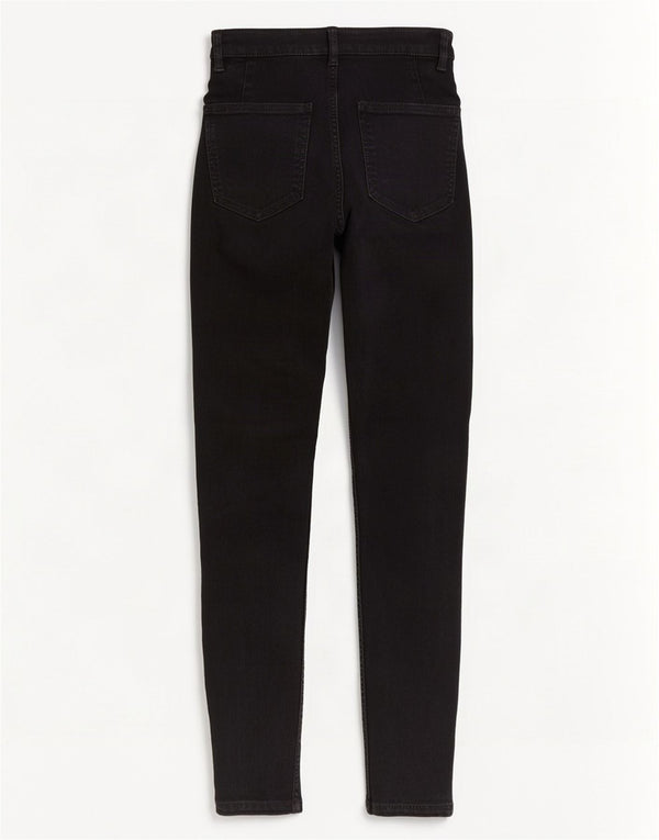 Calça jeans skinny feminina Zara EU 34 2XS W24 L28 algodão preto