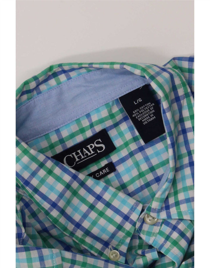 Camisa masculina de manga curta Chaps grande algodão guingão multicolorido