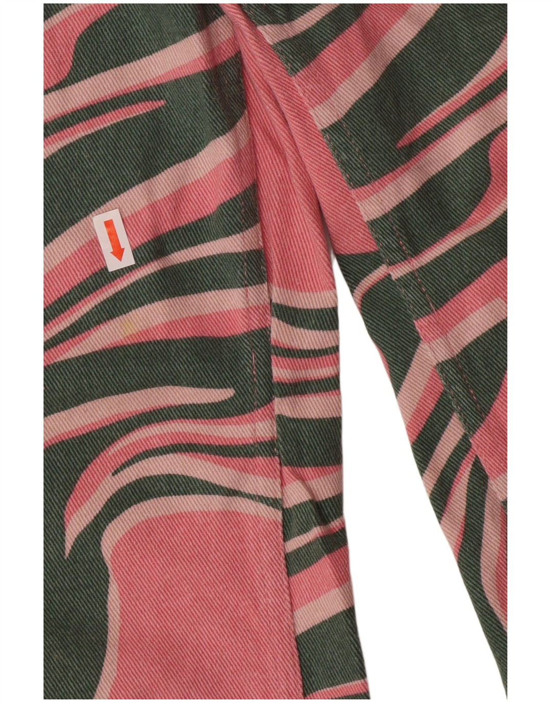 Calça jeans feminina Lucy & Yak solta de cintura alta W28 L29 rosa com estampa animal de algodão