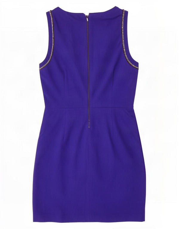 Zara Vestido feminino Trafaluc sem mangas com bainha UK 16 grande algodão azul