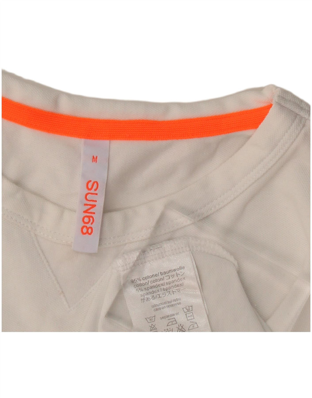 Camiseta masculina SUN68 Top médio algodão branco