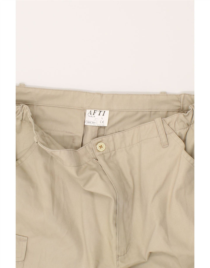 VINTAGE Mens Straight Cargo Trousers Large W34 L29 Beige Cotton Vintage Vintage and Second-Hand Vintage from Messina Hembry 