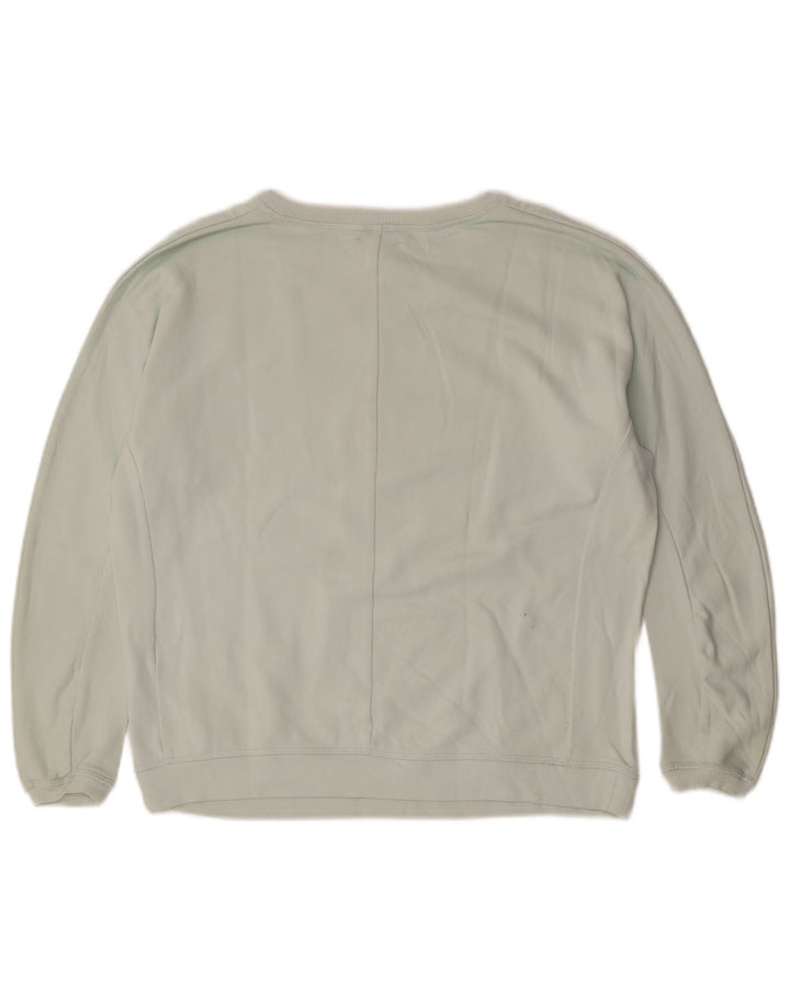 ZARA moletom feminino hipster oversized jumper UK 14 médio turquesa