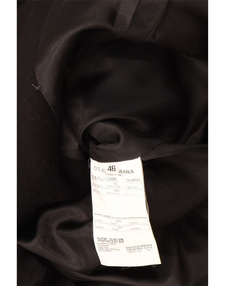 Dolce & Gabbana Casaco feminino duplo breasted IT 46 grande lã virgem preta