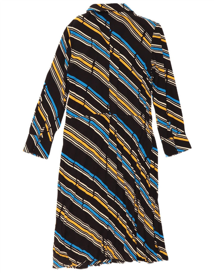 Max & Co. Vestido maxi feminino de manga comprida UK 12 médio listrado multicolorido