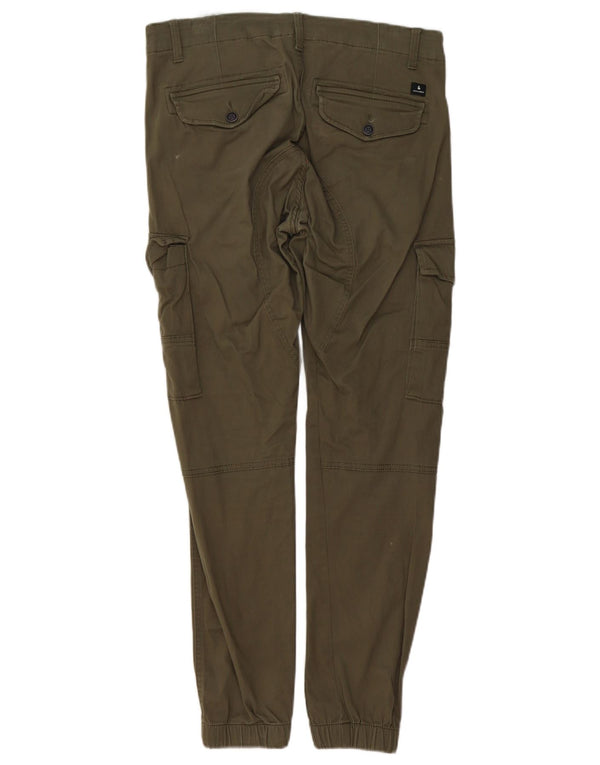 Calça cargo masculina Jack & Jones Paul Tapered Joggers W32 L32 algodão cáqui
