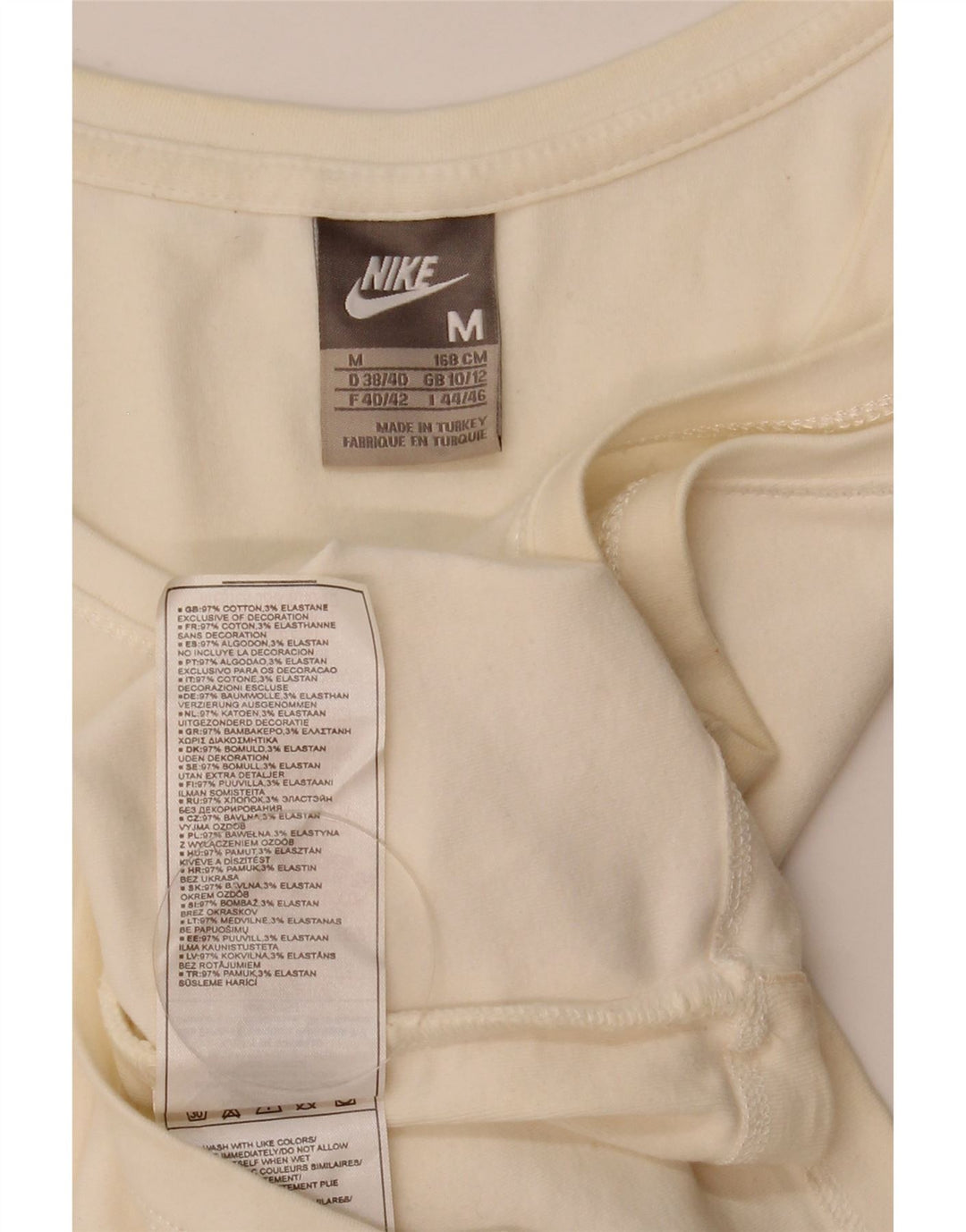 Nike Womens Crop Vest Top UK 10/12 Médio Algodão Branco