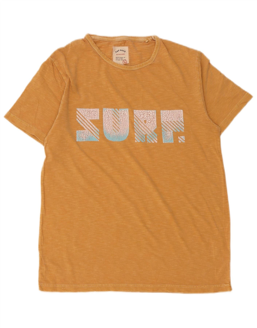 Camiseta gráfica masculina FAT FACE Top pequeno algodão manchado amarelo