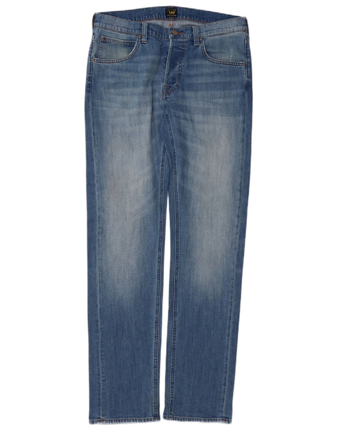 Lee Mens Daren Straight Jeans W32 L34 Azul Algodão