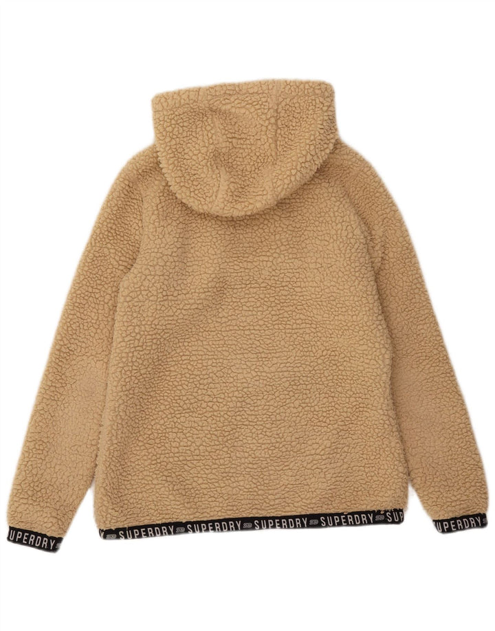 Superdry Womens Oversized Graphic Fleece Jumper Reino Unido 8 Pequeno Bege