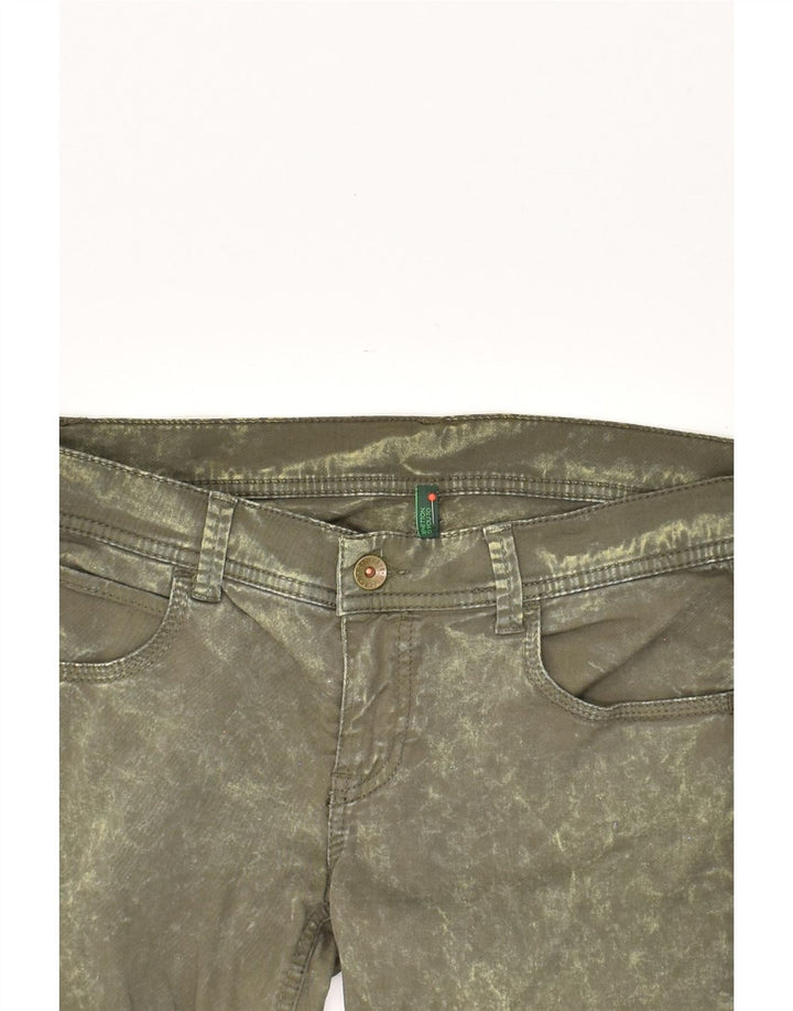 BENETTON Womens Slim Jeans W34 L28 Khaki Tie Dye Cotton Vintage Benetton and Second-Hand Benetton from Messina Hembry 