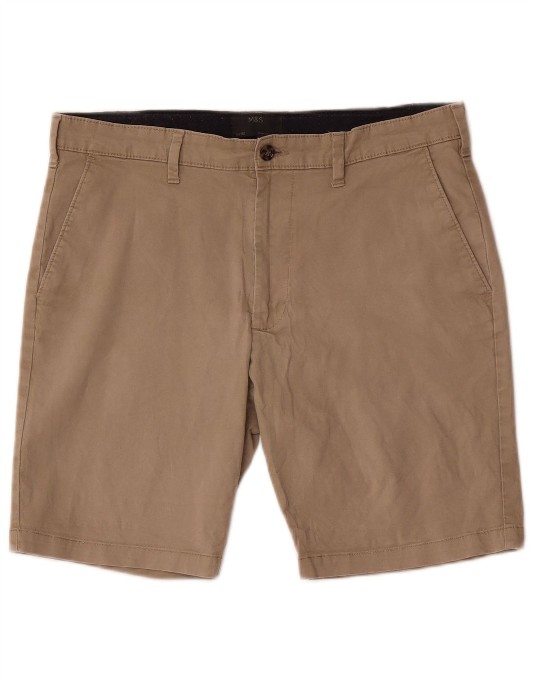 Shorts Chino Masculino Marks & Spencer W34 Grande Algodão Marrom