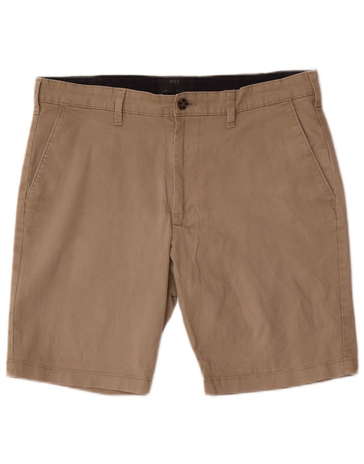 Shorts Chino Masculino Marks & Spencer W34 Grande Algodão Marrom