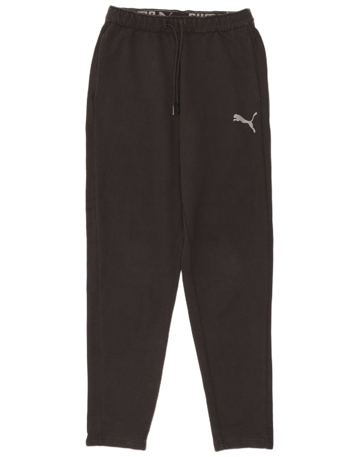 Calça de treino masculina Puma pequena de algodão preto