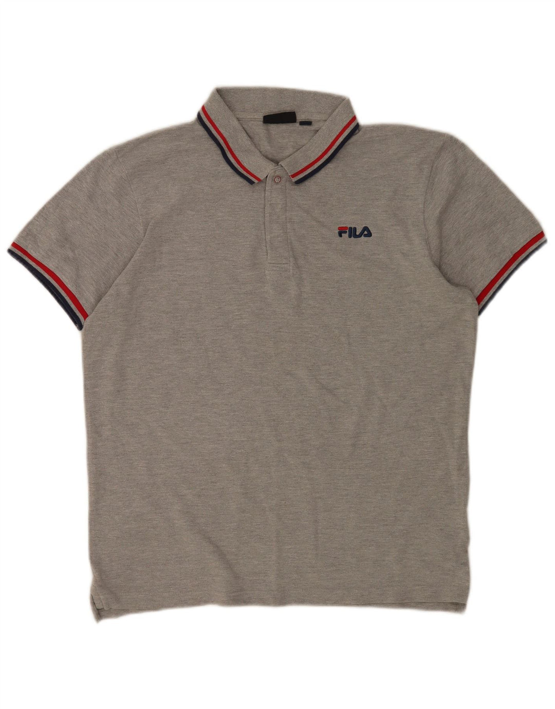 Camisa polo masculina Fila algodão cinza médio
