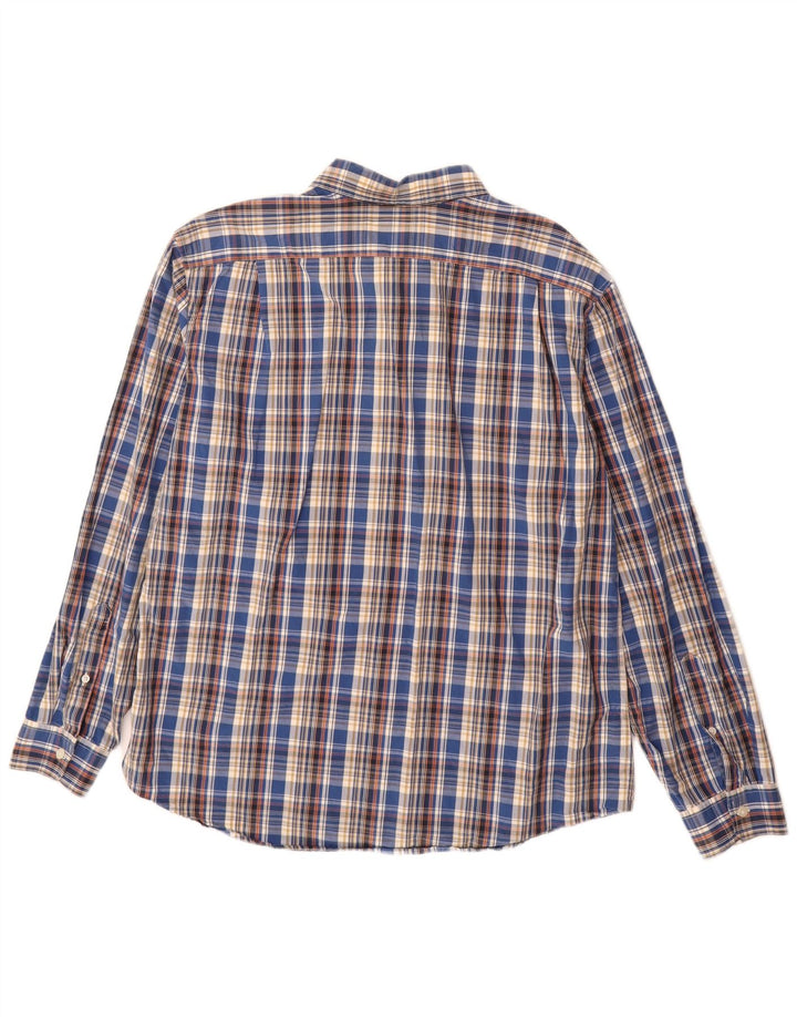 Camisa masculina Eddie Bauer Classic Fit grande algodão xadrez azul
