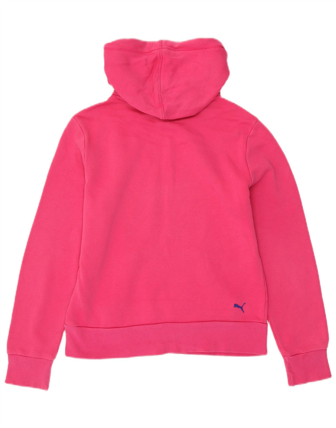 PUMA feminino gráfico moletom com capuz UK 12 médio algodão rosa