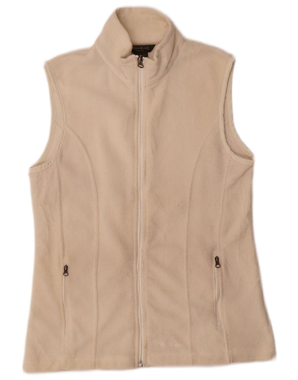 Eddie Bauer Womens Fleece Gilet UK 10 Pequeno Off White