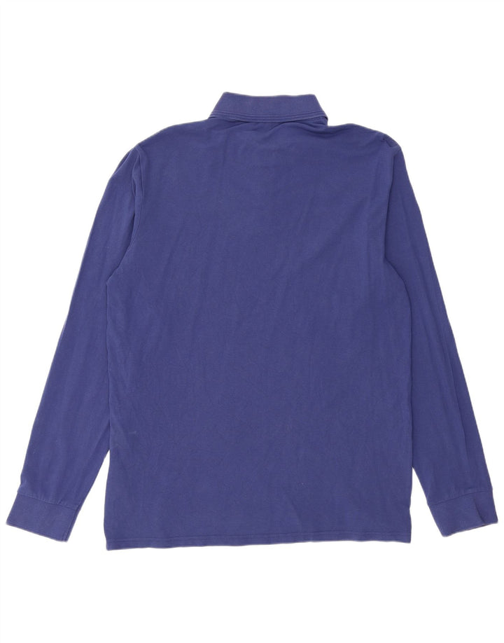 Camisa polo masculina de manga comprida G-STAR grande algodão azul