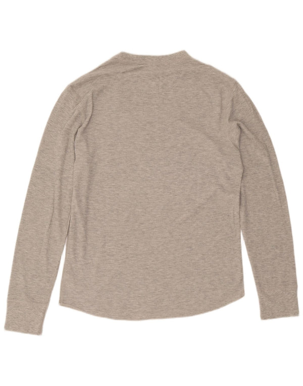 Gap Mens Top Manga Longa Algodão Cinza Médio