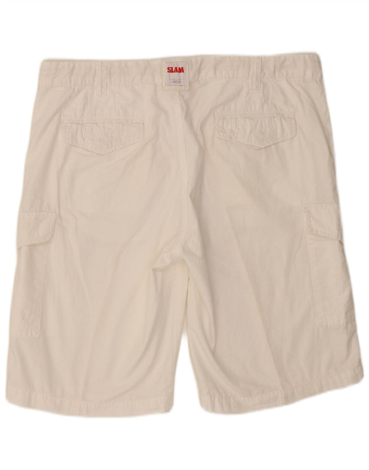 Slam Mens Cargo Shorts W38 XL Algodão Branco