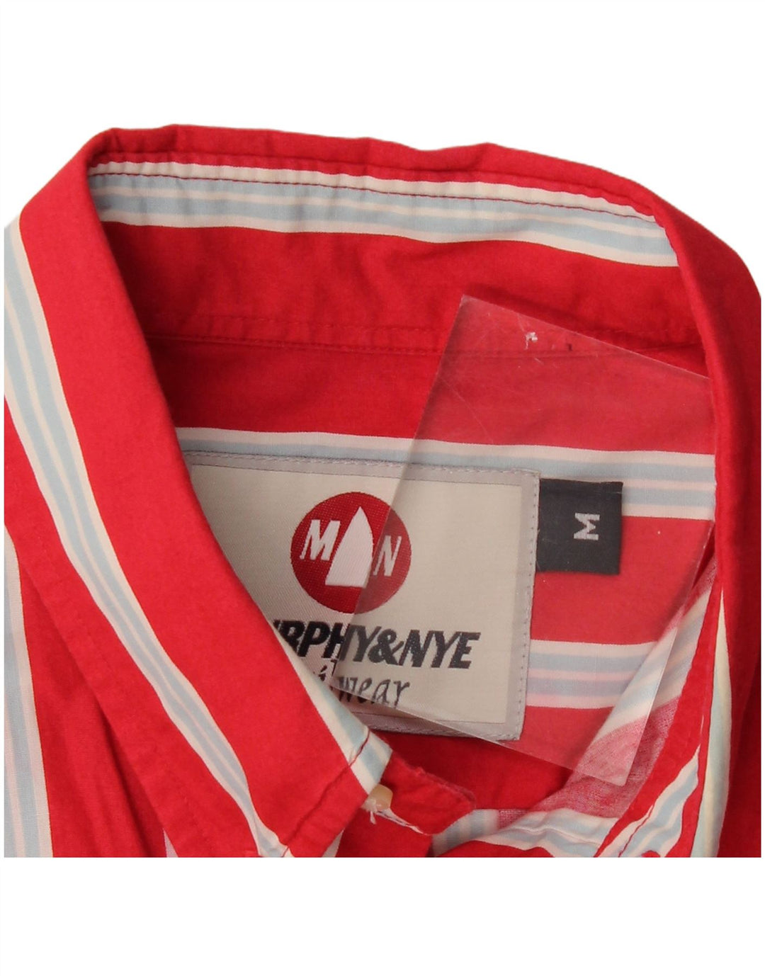 Camisa masculina de manga curta MURPHY & NYE listrada vermelha média
