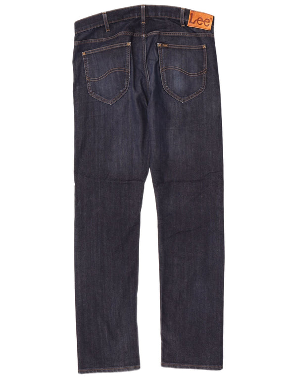 Lee Mens Daren Straight Jeans W36 L34 Azul Marinho Algodão