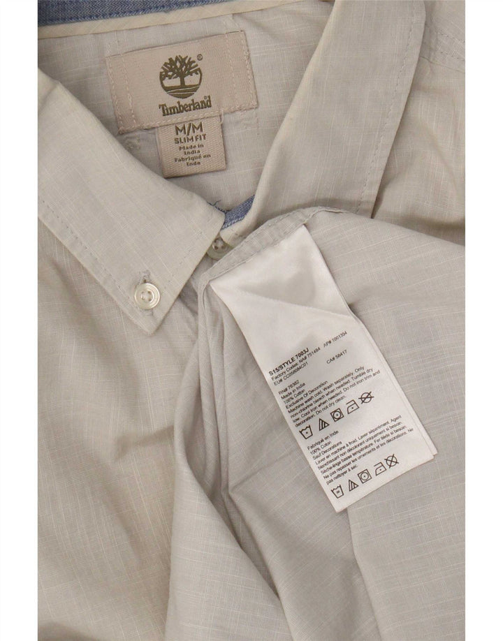 Camisa masculina Timberland Slim Fit cinza médio algodão