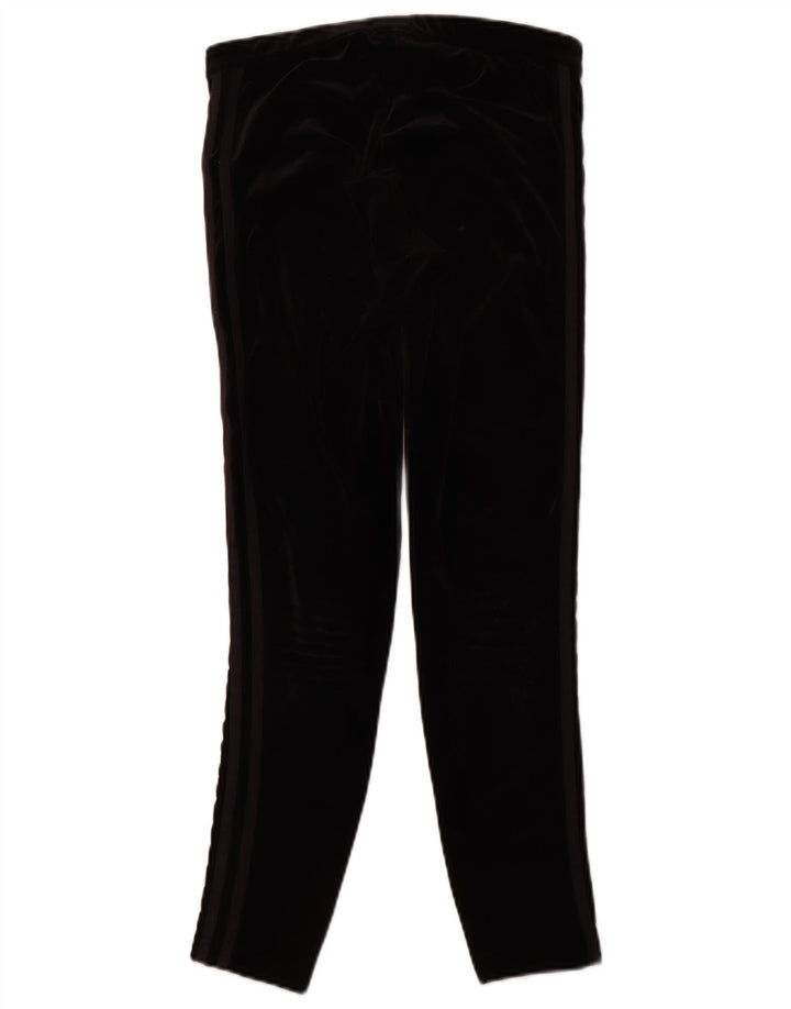 ADIDAS Womens Velour Leggings UK 12 Médio Preto Poliéster