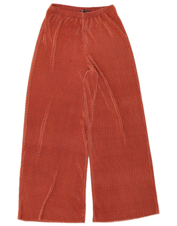 ZARA Calça feminina plissada com perna larga, médio W28 L31 bolinhas vermelhas