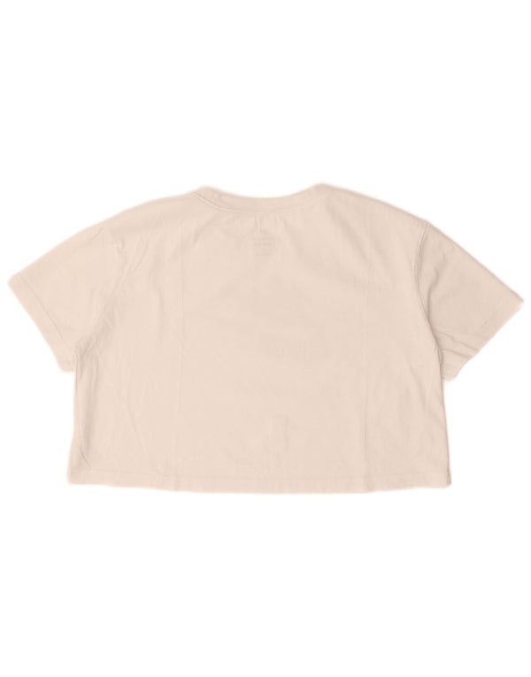 Camiseta Nike Feminina Crop Loose Fit Graphic Top UK 14 Médio Algodão Branco