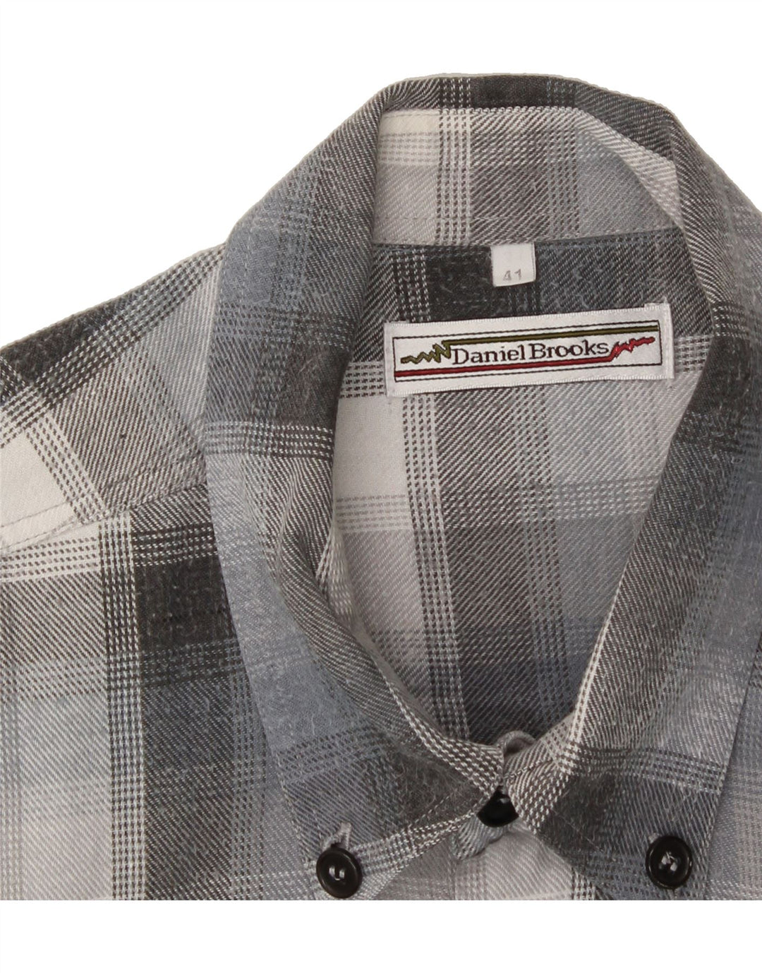DANIEL BROOKS Mens Shirt Size 41 Large Grey Check Vintage Daniel Brooks and Second-Hand Daniel Brooks from Messina Hembry 
