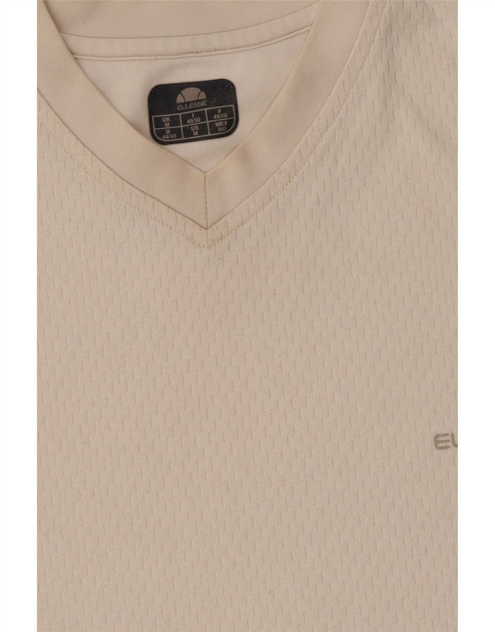 Ellesse Camiseta Masculina Top Médio Poliéster Branco