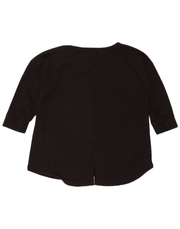Top feminino St John's Bay manga 3/4 UK 18 XL preto poliéster