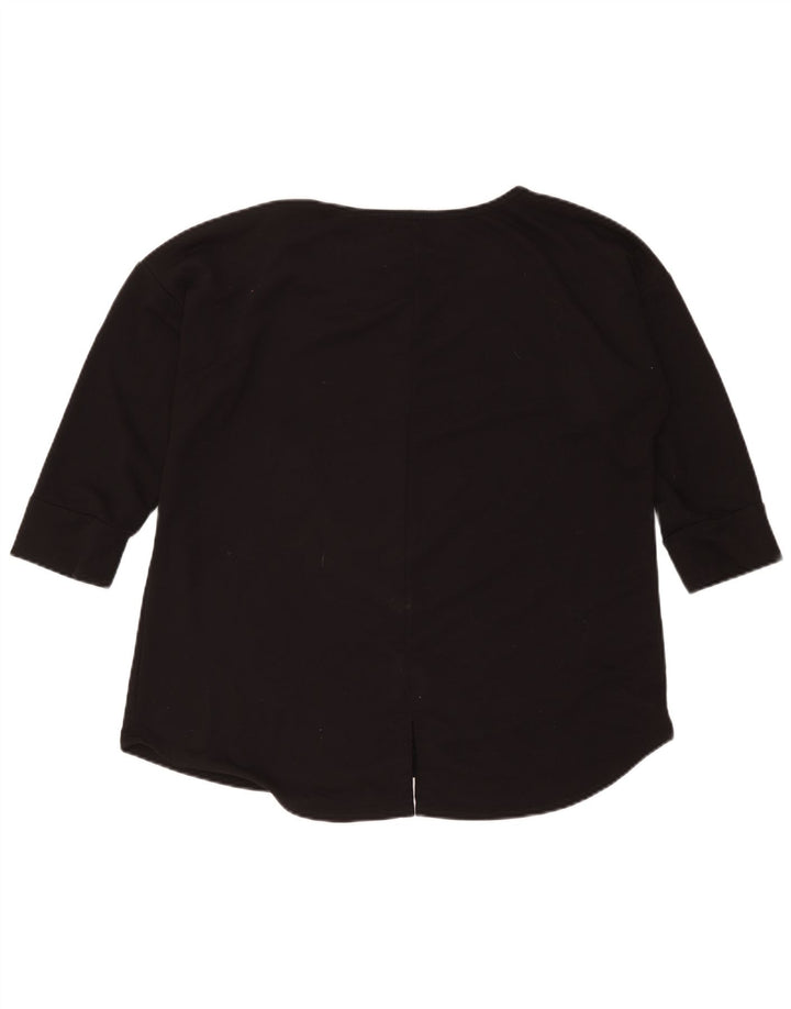 Top feminino St John's Bay manga 3/4 UK 18 XL preto poliéster