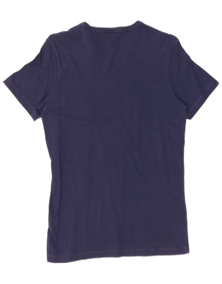 Camiseta feminina com estampa Peanuts da BENETTON Reino Unido 10 algodão azul marinho pequeno