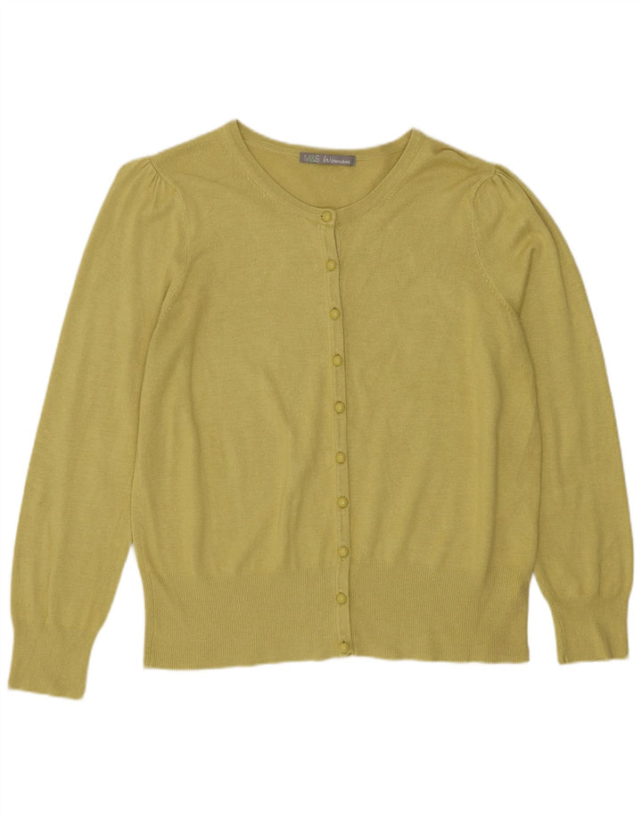 Suéter cardigã feminino Marks & Spencer Reino Unido 14 verde médio