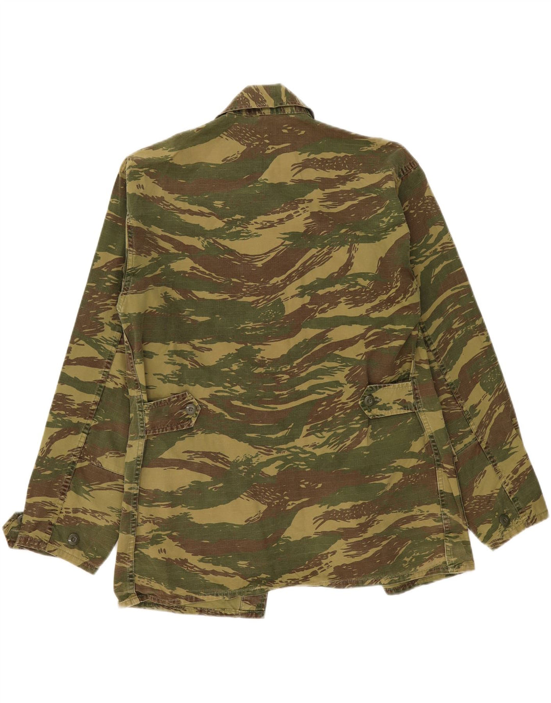 Jaqueta utilitária masculina vintage UK 38 camuflagem cáqui média