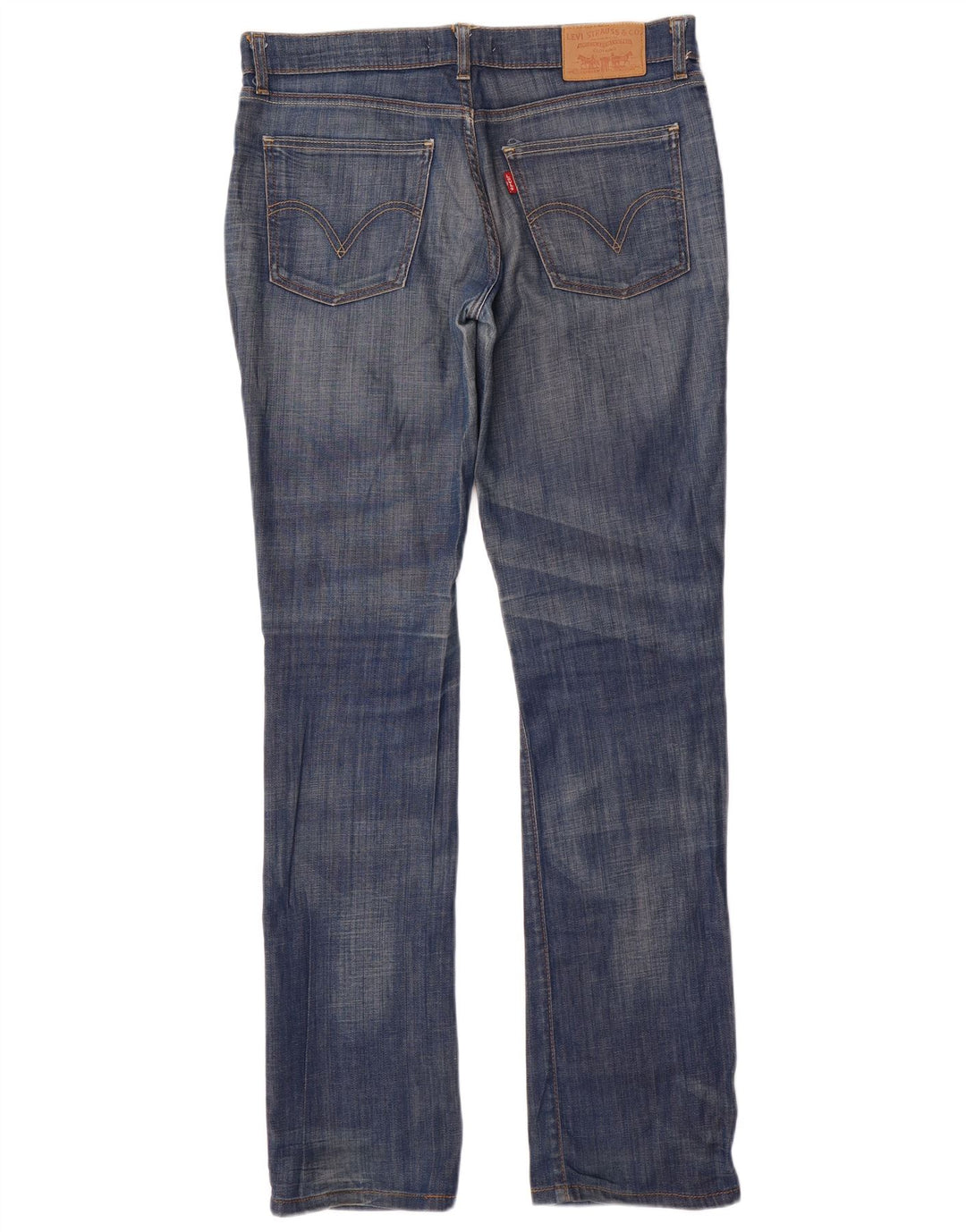 Calça jeans feminina Levi's 528 Straight W32 L34 azul algodão