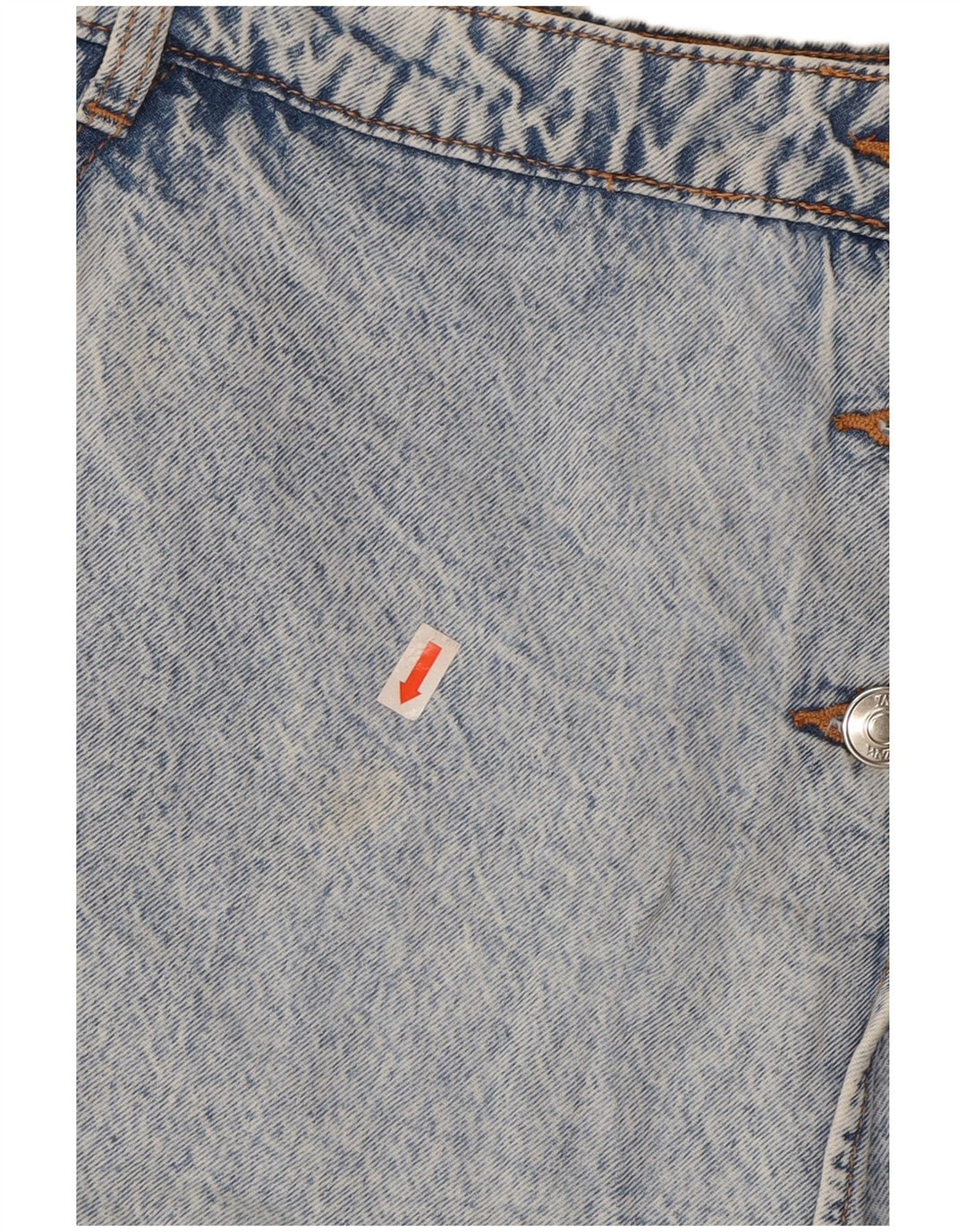 Shorts jeans feminino ZARA XS W24 azul algodão