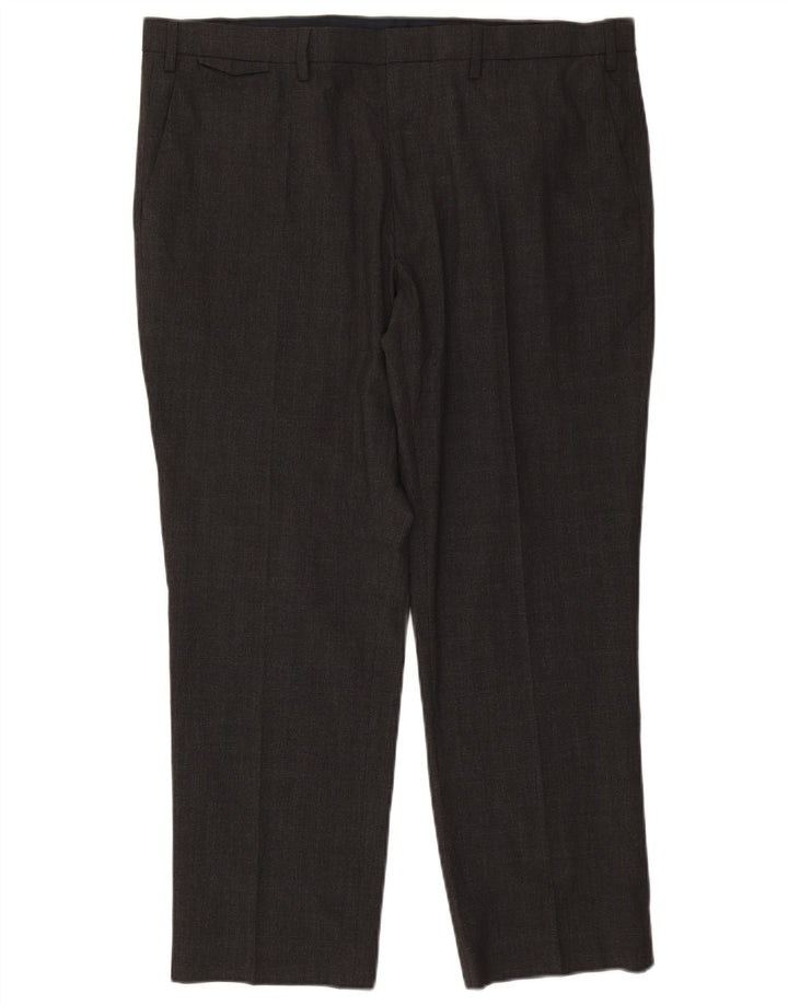Calça chino masculina MARKS & SPENCER regular fit W40 L28 poliéster cinza