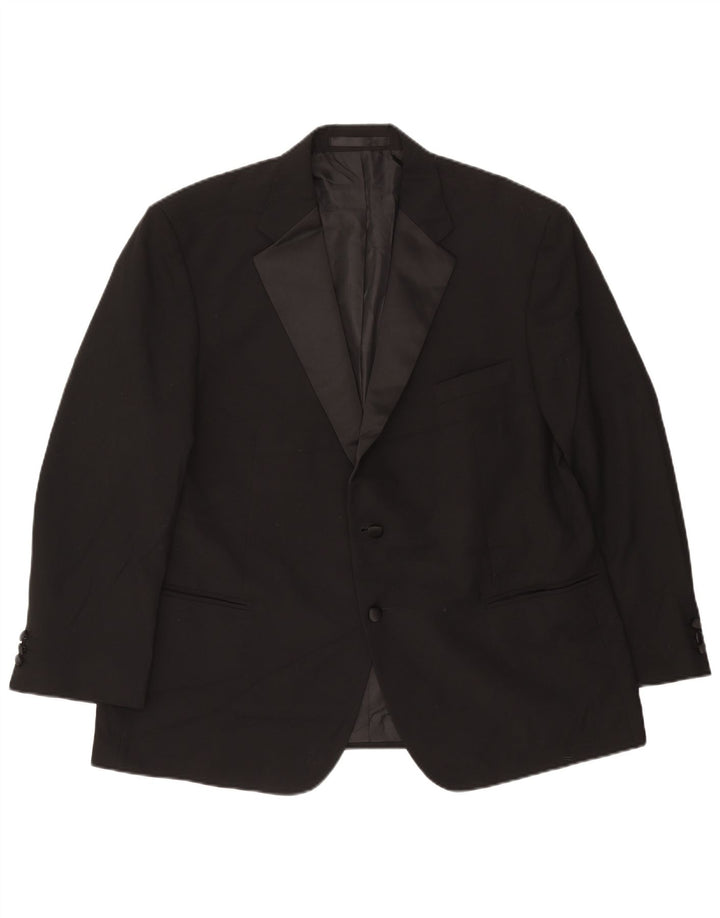 Jaqueta blazer masculina Marks & Spencer curta de 2 botões Reino Unido 40 grande preta