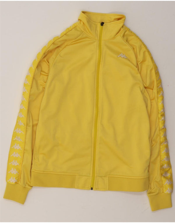 Kappa Mens Graphic Tracksuit Top Jaqueta Poliéster Amarelo Médio