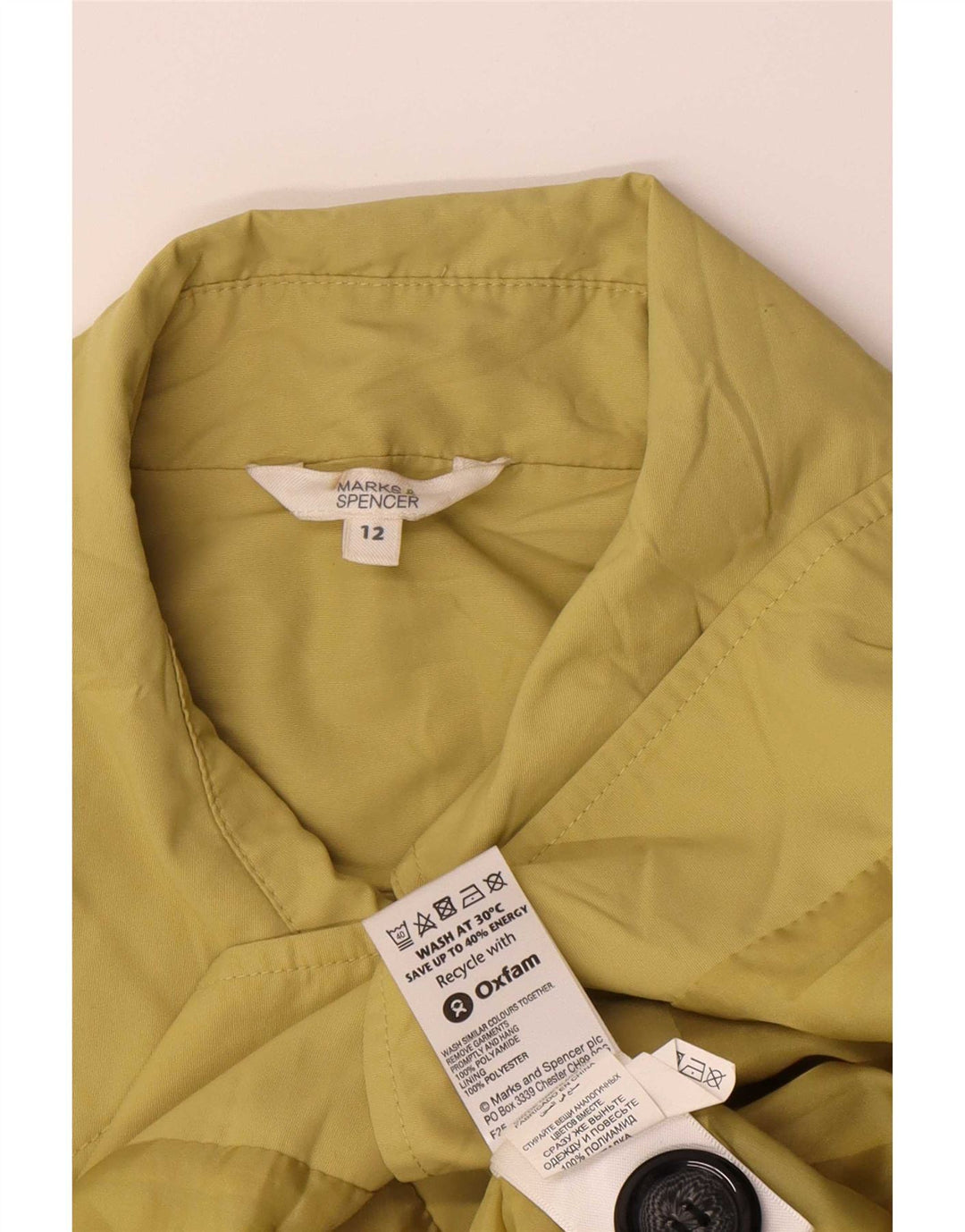 Casaco impermeável feminino Marks & Spencer UK 12 poliamida verde médio